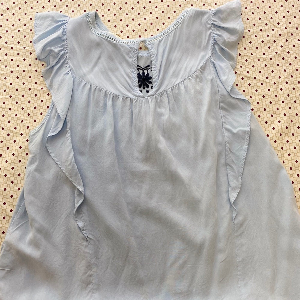 Blue Ruffle Blouse - Picture 3 of 3